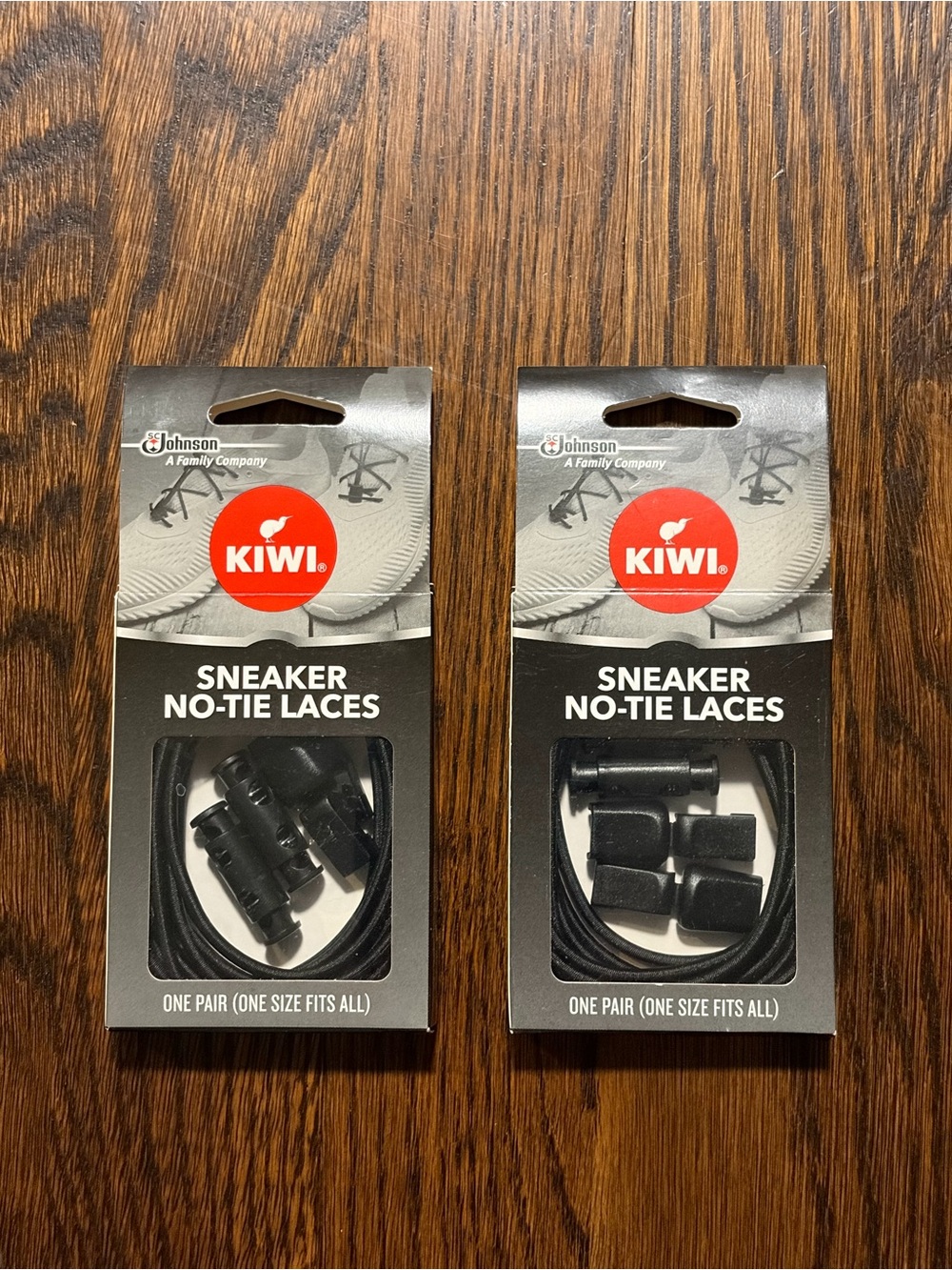 Kiwi Black Sneaker No-Tie Laces - Pack of 2